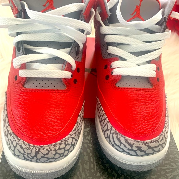 Air Jordan 3 Retro Red Cement - 7Y - Picture 2 of 7